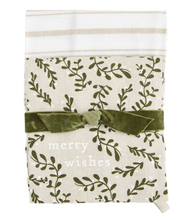 Load image into Gallery viewer, White &amp; Green Christmas Towel Set
