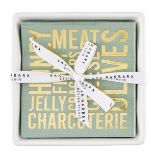 Ceramic Napkin Tray + Napkin - Charcuterie