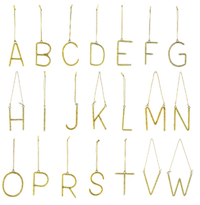 Metal Alphabet Ornament w/ Beads