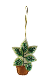 Cotton & Glass Beaded Potted Plant Ornament