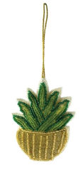 Cotton & Glass Beaded Potted Plant Ornament