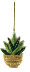 Cotton & Glass Beaded Potted Plant Ornament