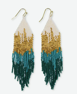 Claire Ombre Beaded Fringe Earrings