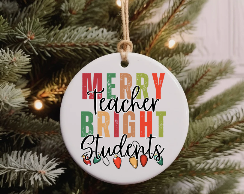 Merry Teacher Ornament