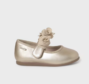 Metallic Flower Mary Janes