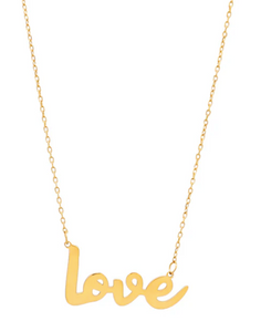 Love Gold Horizontal Necklace