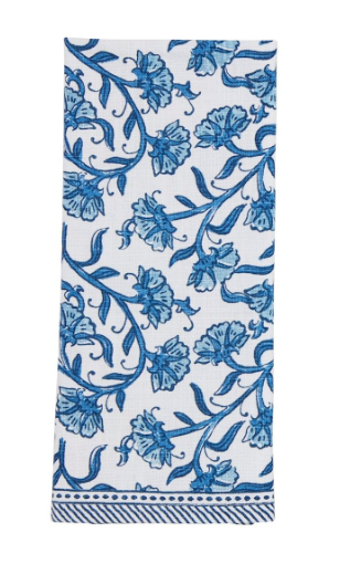 Blue Print Waffle Towels