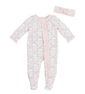 Pink Bunny Sleeper & Headband Set