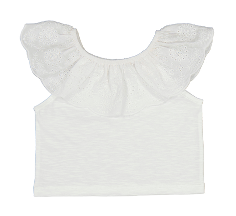 White Ruffle Tee