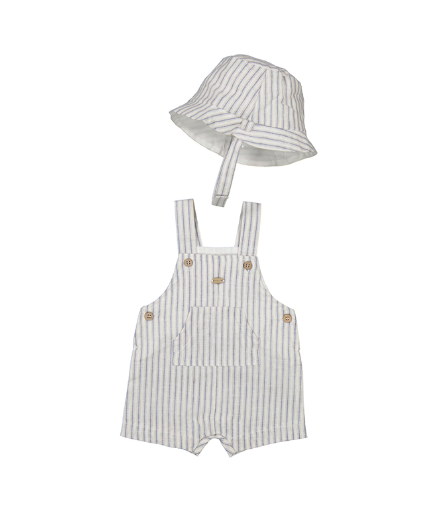 Stripe Overalls w/ Hat