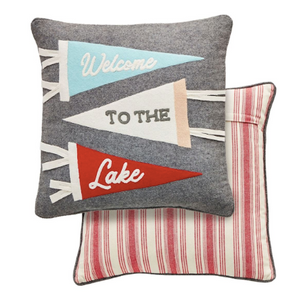 Welcome Felt Lake Pillow