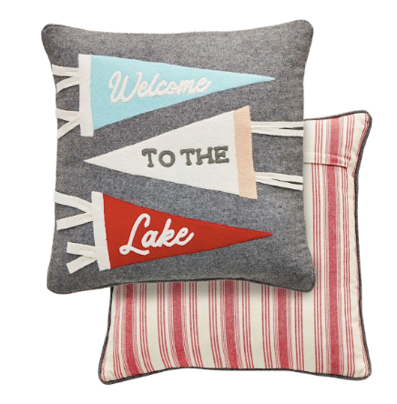 Welcome Felt Lake Pillow