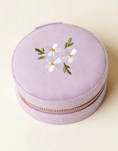 Velvet Round Jewelry Case