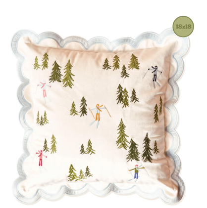 Scalloped Square Throw Pillow