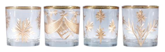 Hand-Painted Etched Glass Tealight/Votive Holder
