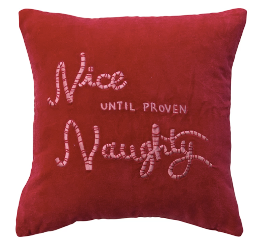 Nice To Naughty Cotton Velvet Pillow