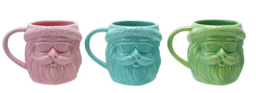 Stoneware Santa Head Shaped Mug