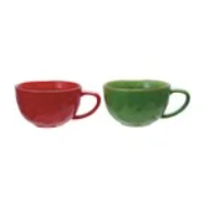 Stoneware Mug with Colored Rim