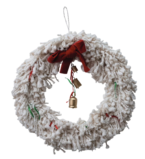 Handmade Cotton Blend Yarn Wreath