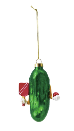 Glass Pickleball Ornament