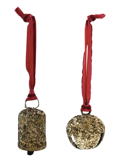Metal & Glass Bell Ornament