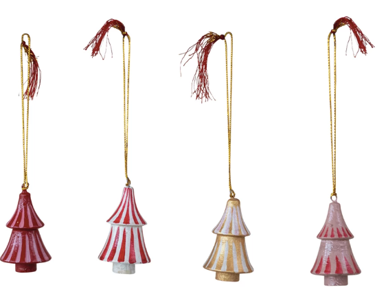 Hand-Painted Wood Tree Ornament