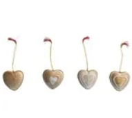 Hand-Painted Paper Mache Heart Ornament