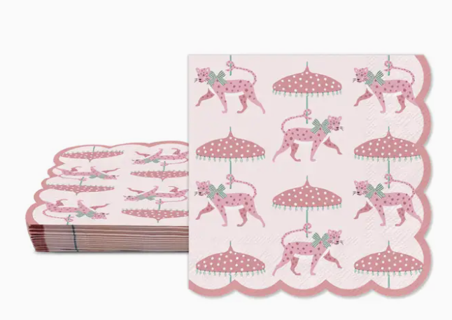 Leopard On Parade Scalloped Beverage Napkins