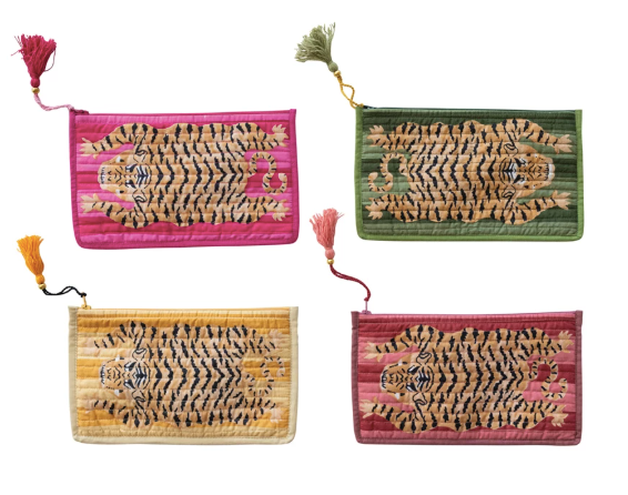 Cotton Voile Printed Zip Pouch