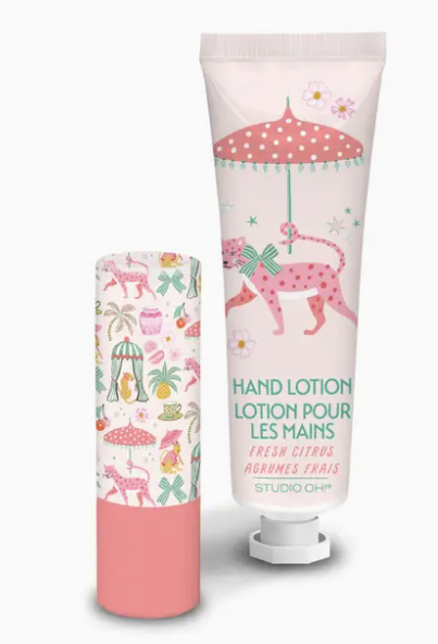 Leopard On Parade Lip Balm & Hand Lotion Set