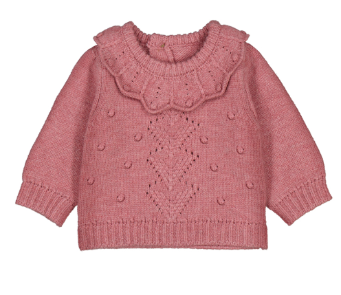 Pink Ruffle Neck Sweater
