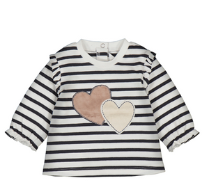 Stripe & Heart Long Sleeve Top