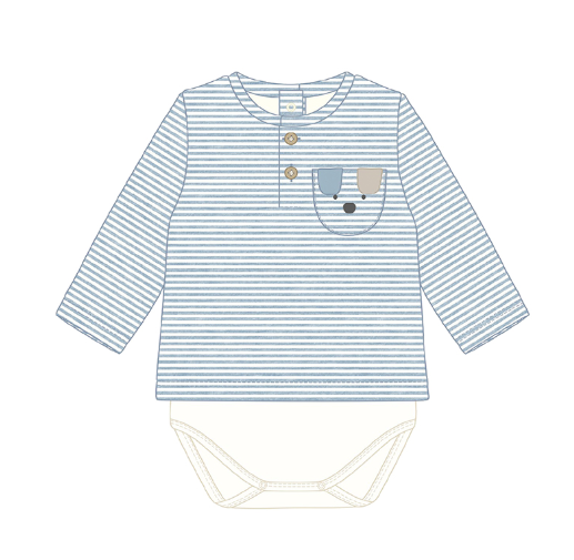 Blue Stripe Puppy Onesie