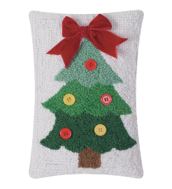 Christmas Tree Ribbon Hook Pillow