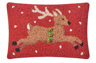 Reindeer w/ Bells Pillow