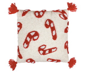 Candy Canes w/ Tassels Pillow