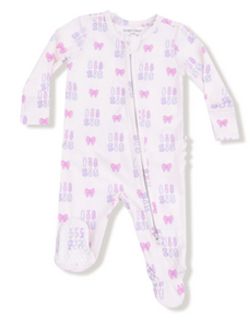 Lil Sis 2 Way Zipper Ruffle Back Footie