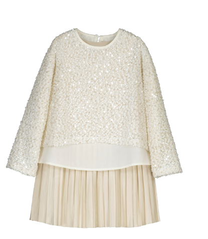 Girls Sequin Pleats Dress