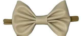Faux Leather Baby Bowtie Headband
