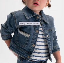 Load image into Gallery viewer, Toddler Denim Jacket with White Lace
