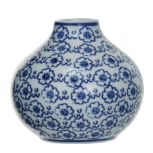 Load image into Gallery viewer, Royal Blue Hand-Stamped Stoneware Bud Vases
