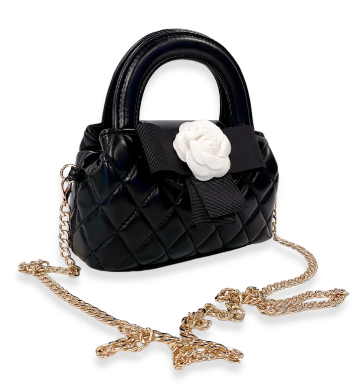 Girls Floral Applique Quilted Lilian Bag