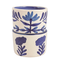 Load image into Gallery viewer, Royal Blue Flower Tidbit Bowls
