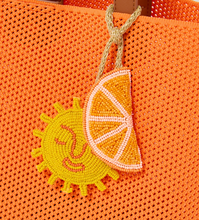 Load image into Gallery viewer, Sun &amp; Orange Beaded Bag Charm

