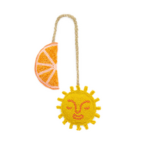 Load image into Gallery viewer, Sun &amp; Orange Beaded Bag Charm
