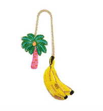 Load image into Gallery viewer, Banana &amp; Palm Beaded Bag Charm
