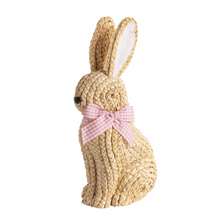 Load image into Gallery viewer, Woven Bunny Sitters with Gingham Bow
