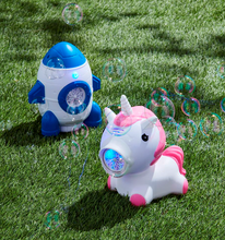 Load image into Gallery viewer, Rocket and Unicorn Bubble Machines
