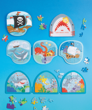 Load image into Gallery viewer, Pirate and Shark Magnetic Puzzles
