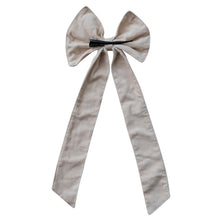 Load image into Gallery viewer, Cotton Velvet Clip-on Bow, Ivory
